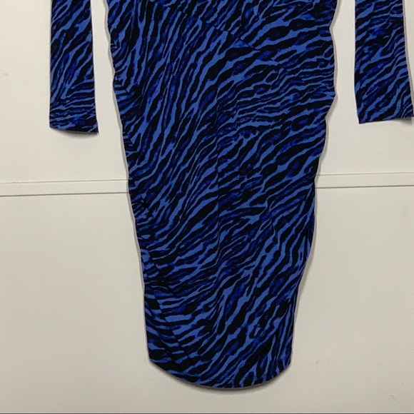 Michael Kors Bodycon Zebra Print Midi Dress - Picture 3 of 11
